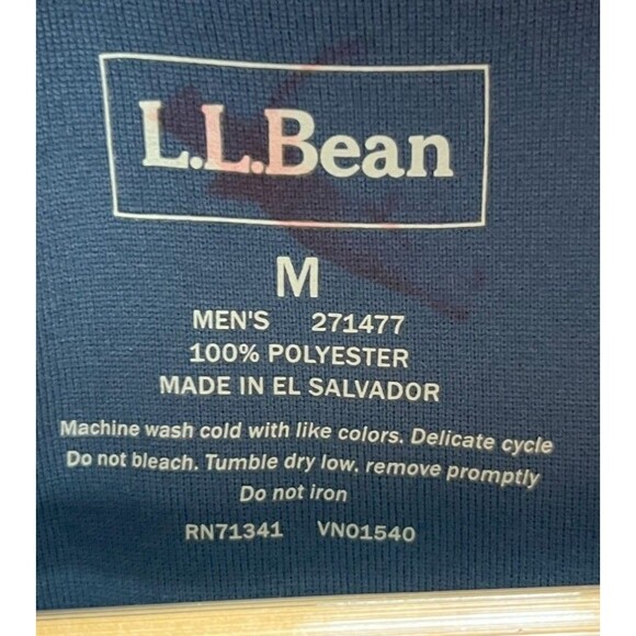 LL Bean Vest Men's Size Medium Blue Zip Up - Picture 4 of 4